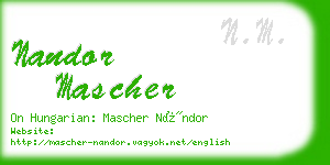 nandor mascher business card